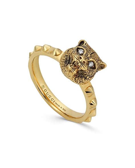 Gucci Feline Diamond 18k Yellow Gold Cocktail Ring